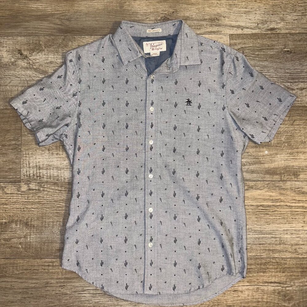 Original Penguin Button Up Short Sleeve Shirt - Cactus Print